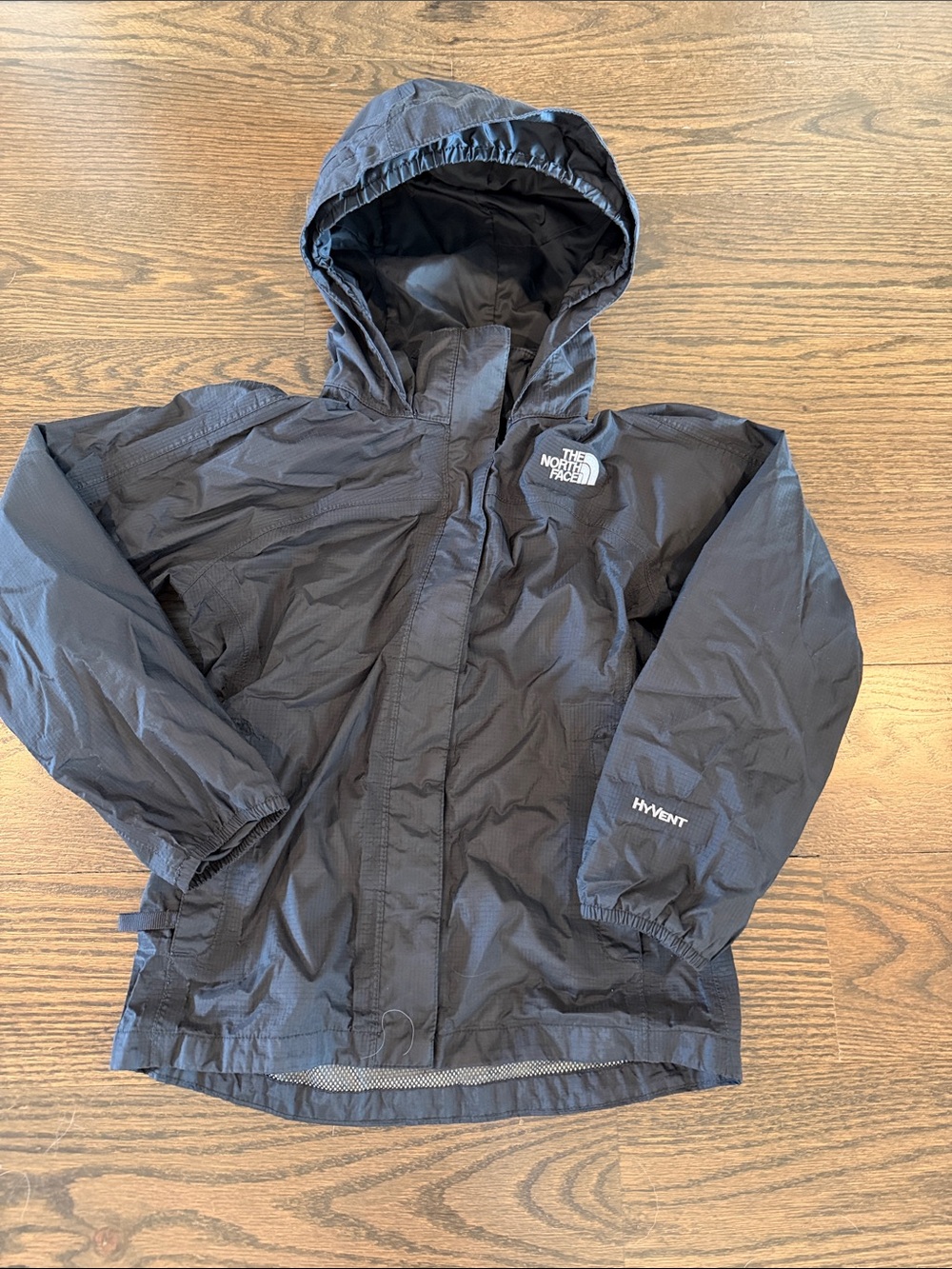 The North Face Black Hyvent Hooded Kids' Rain Jacket